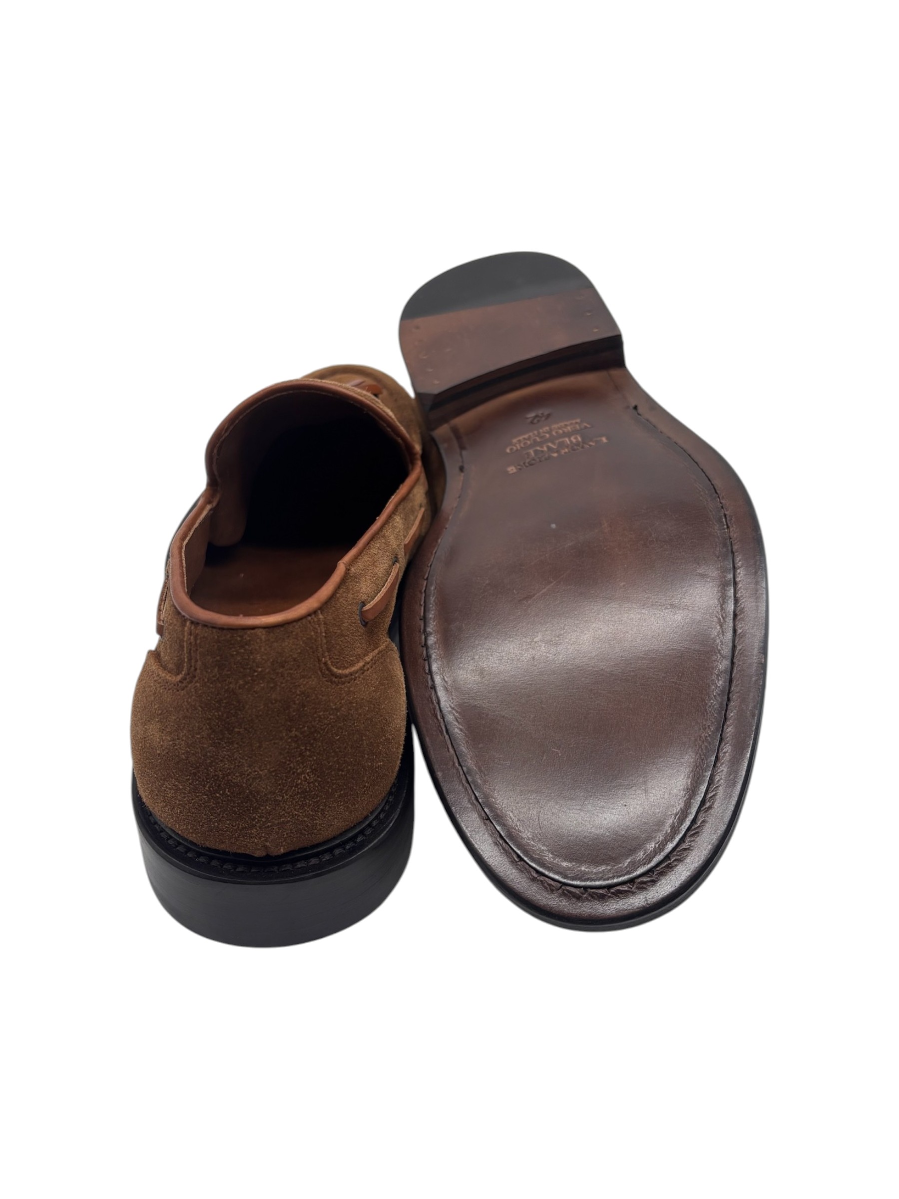 Brecos - Mocassini uomo in pelle scamosciata color cuoio - 42 - immagine 4