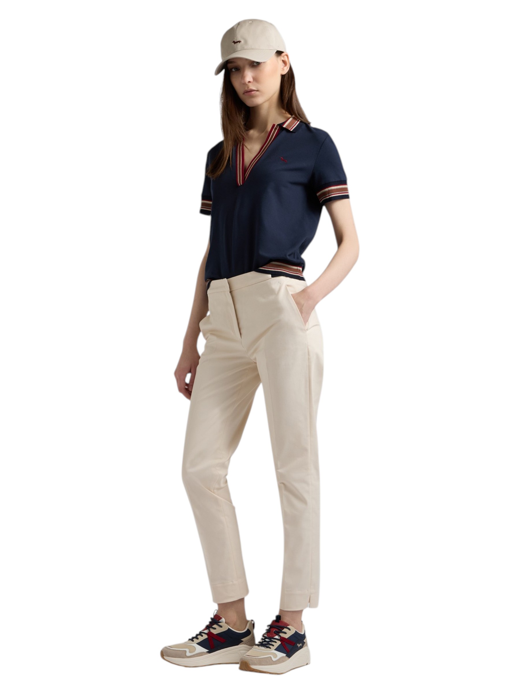 Harmont & Blaine - Pantaloni chino donna con elastico beige - immagine 4