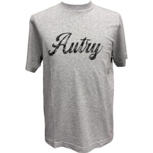 Autry - T-shirt in cotone grigio melange con logo script