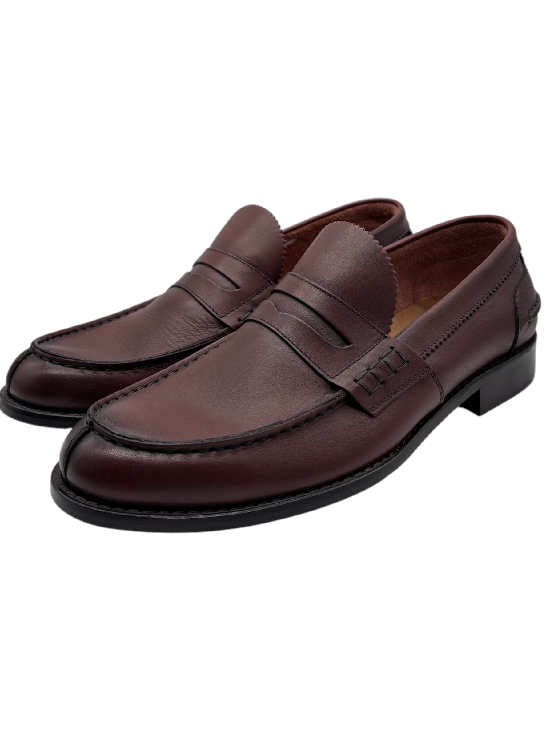 Franco Fedele - Mocassini uomo in pelle cuoio scuro - 42