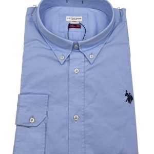 U.s. Polo Assn. - Camicia in cotone celeste - 4XL