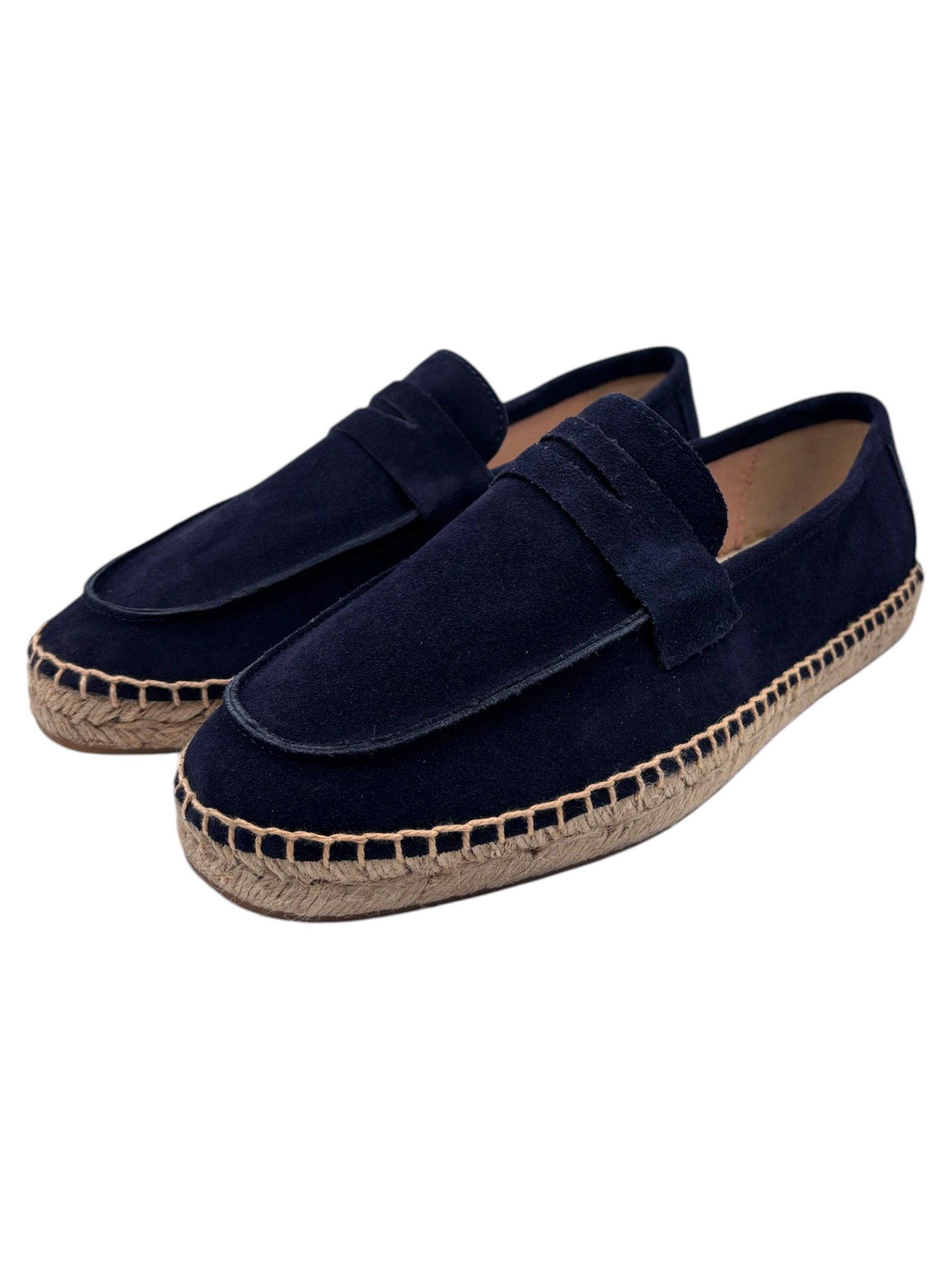 St. Tropez – Mocassini uomo in pelle scamosciata blu navy