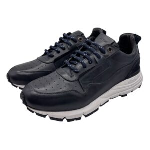 Exton - Sneakers uomo in pelle blu - 39