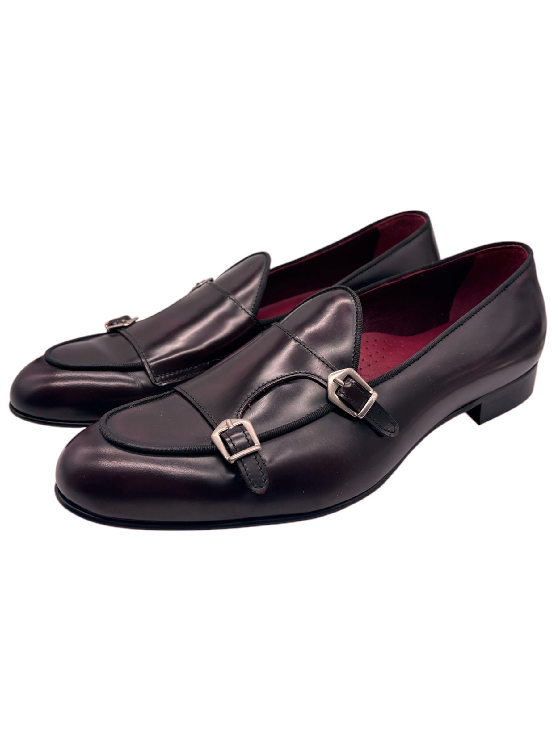 Max Goldwyn - Doppia fibbia uomo in pelle bordeaux