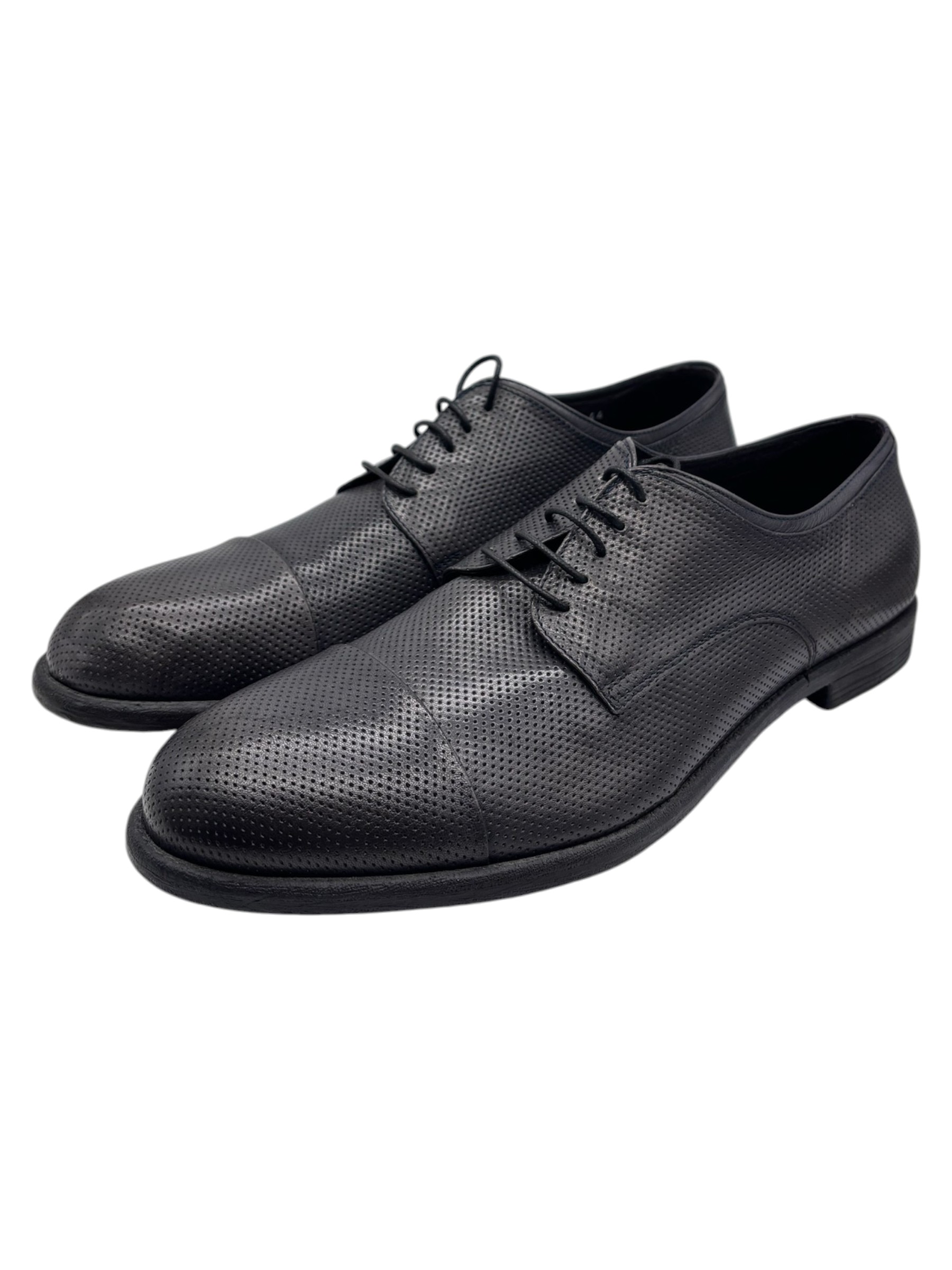 Raphael - Scarpe derby stringate uomo in pelle traforata blu - 44