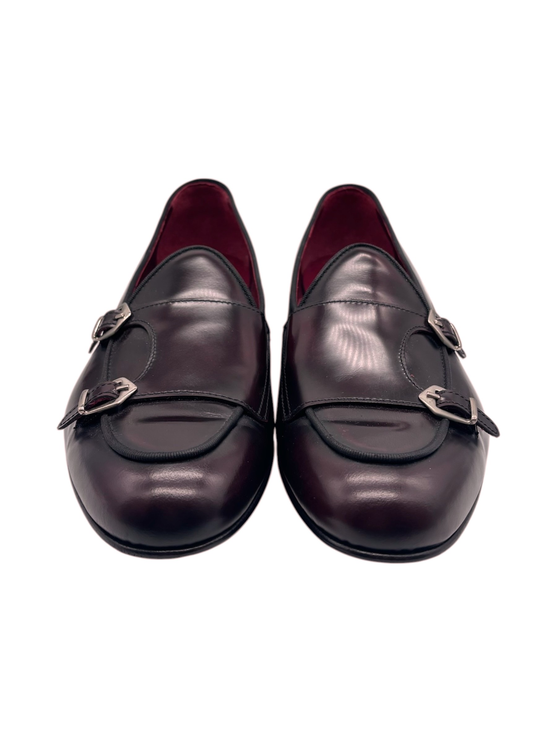 Max Goldwyn - Doppia fibbia uomo in pelle bordeaux - immagine 2