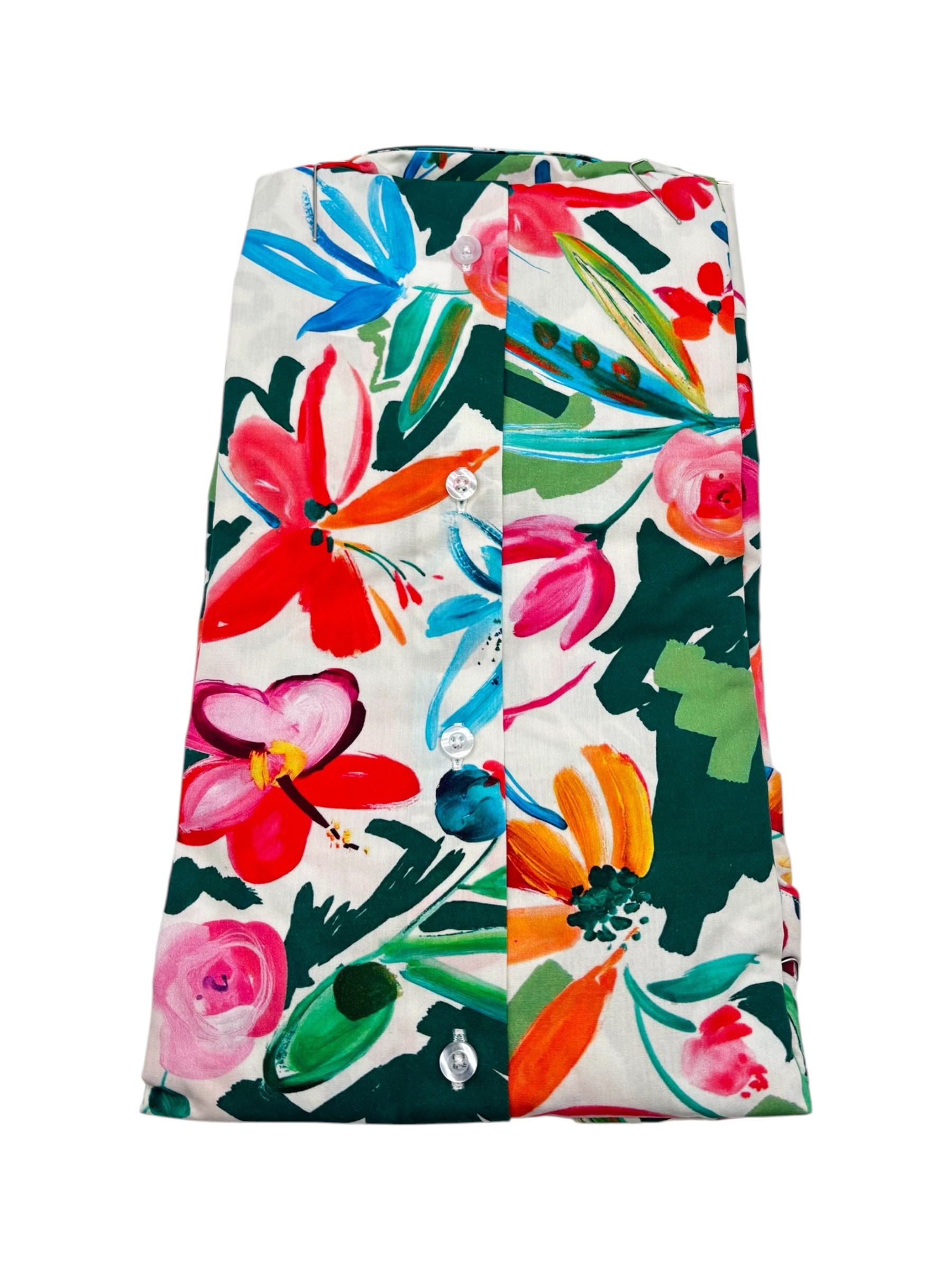 Bulgarini – Camicia in cotone multicolore stampa floreale - immagine 2