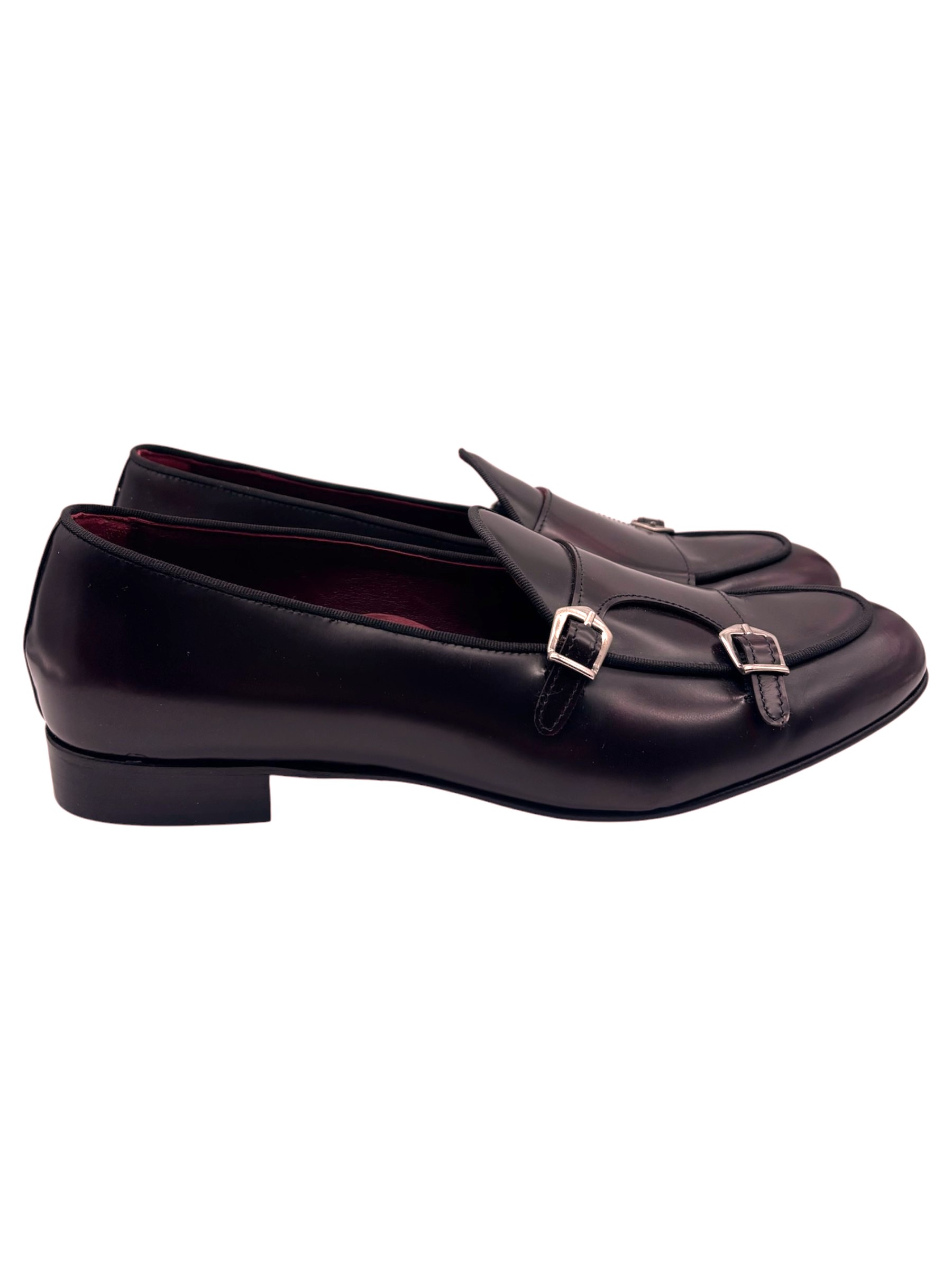 Max Goldwyn - Doppia fibbia uomo in pelle bordeaux - immagine 3