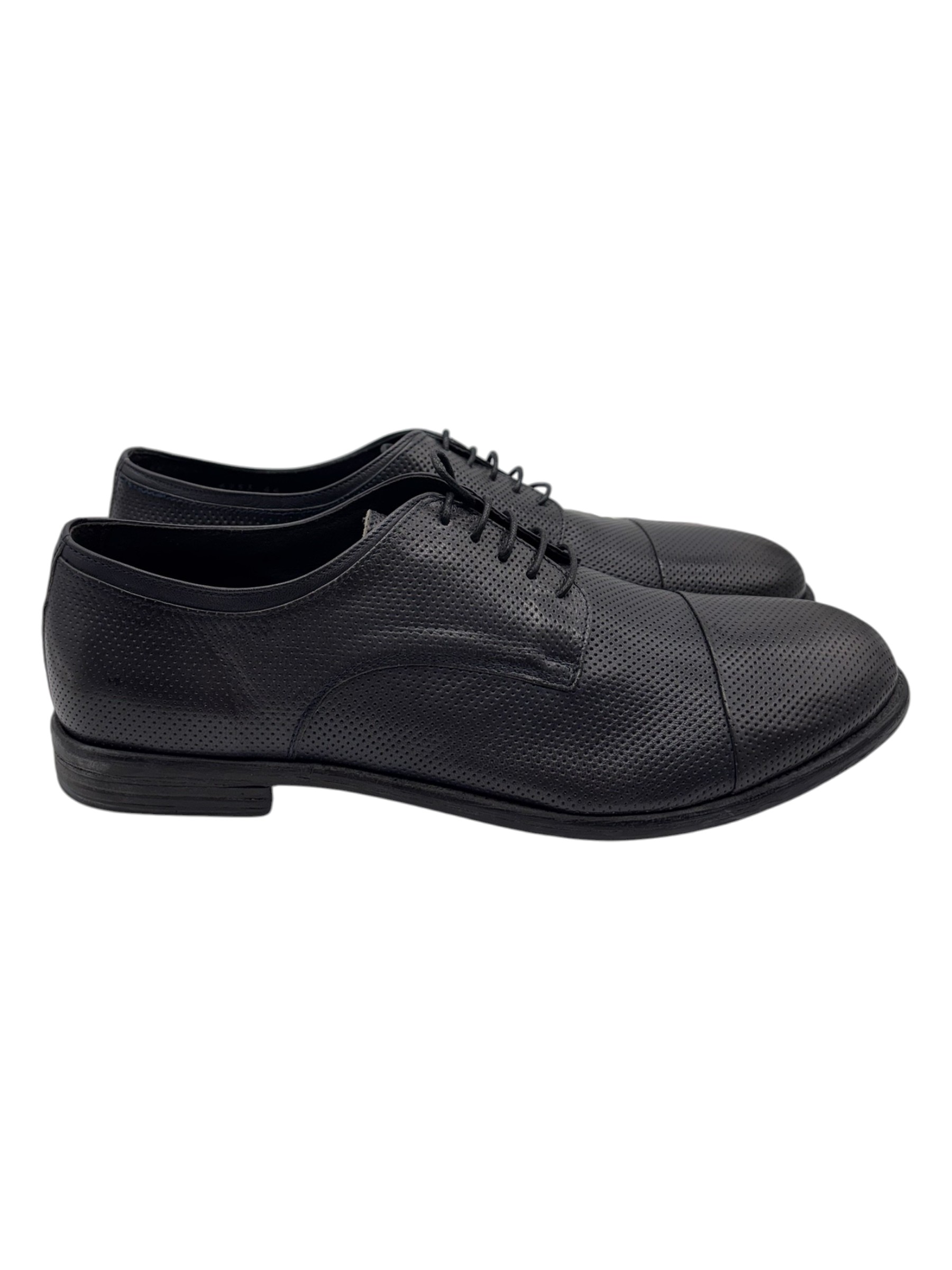 Raphael - Scarpe derby stringate uomo in pelle traforata blu - 44 - immagine 3