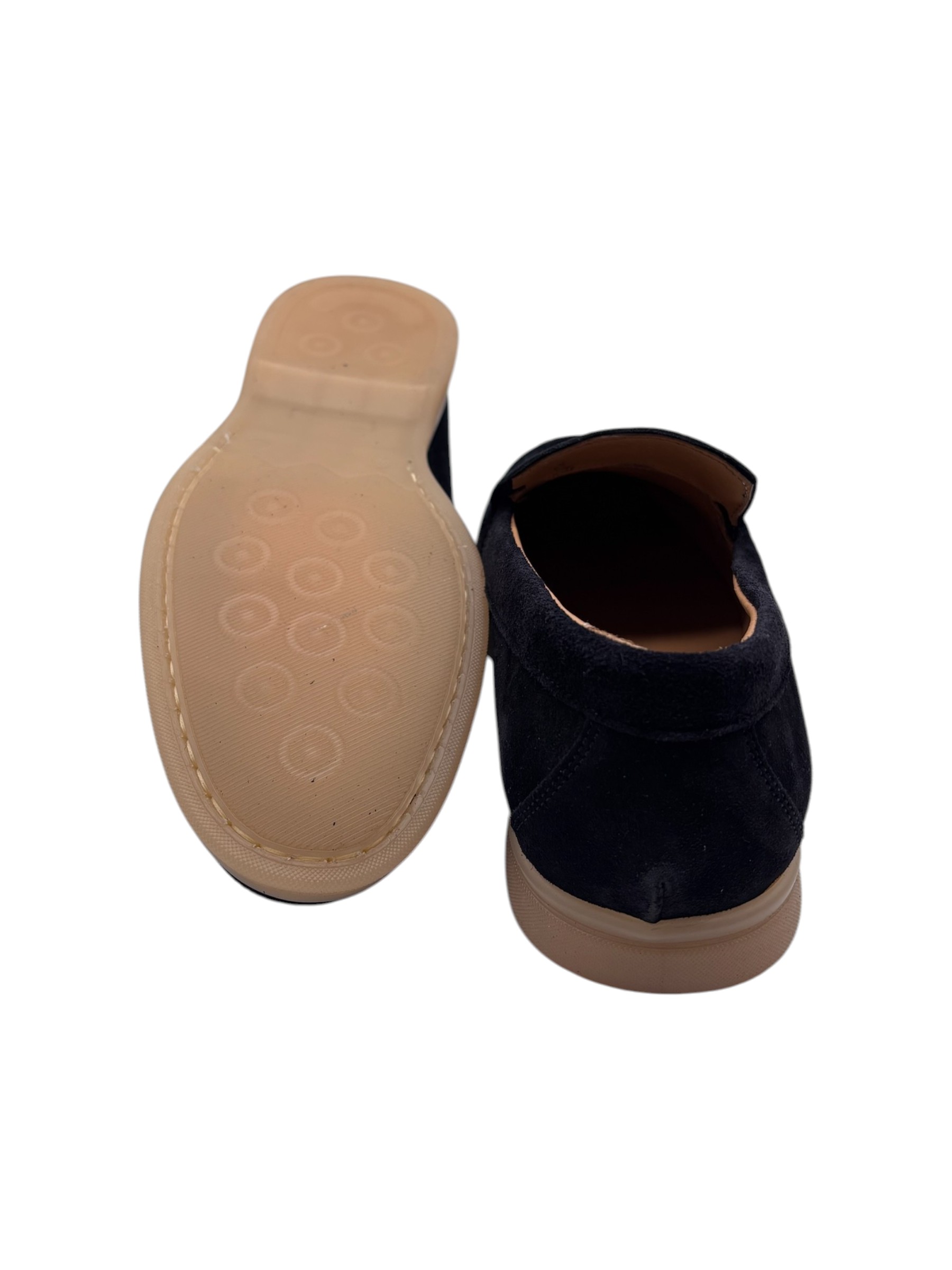 Mocassini uomo in camoscio blu navy - immagine 4