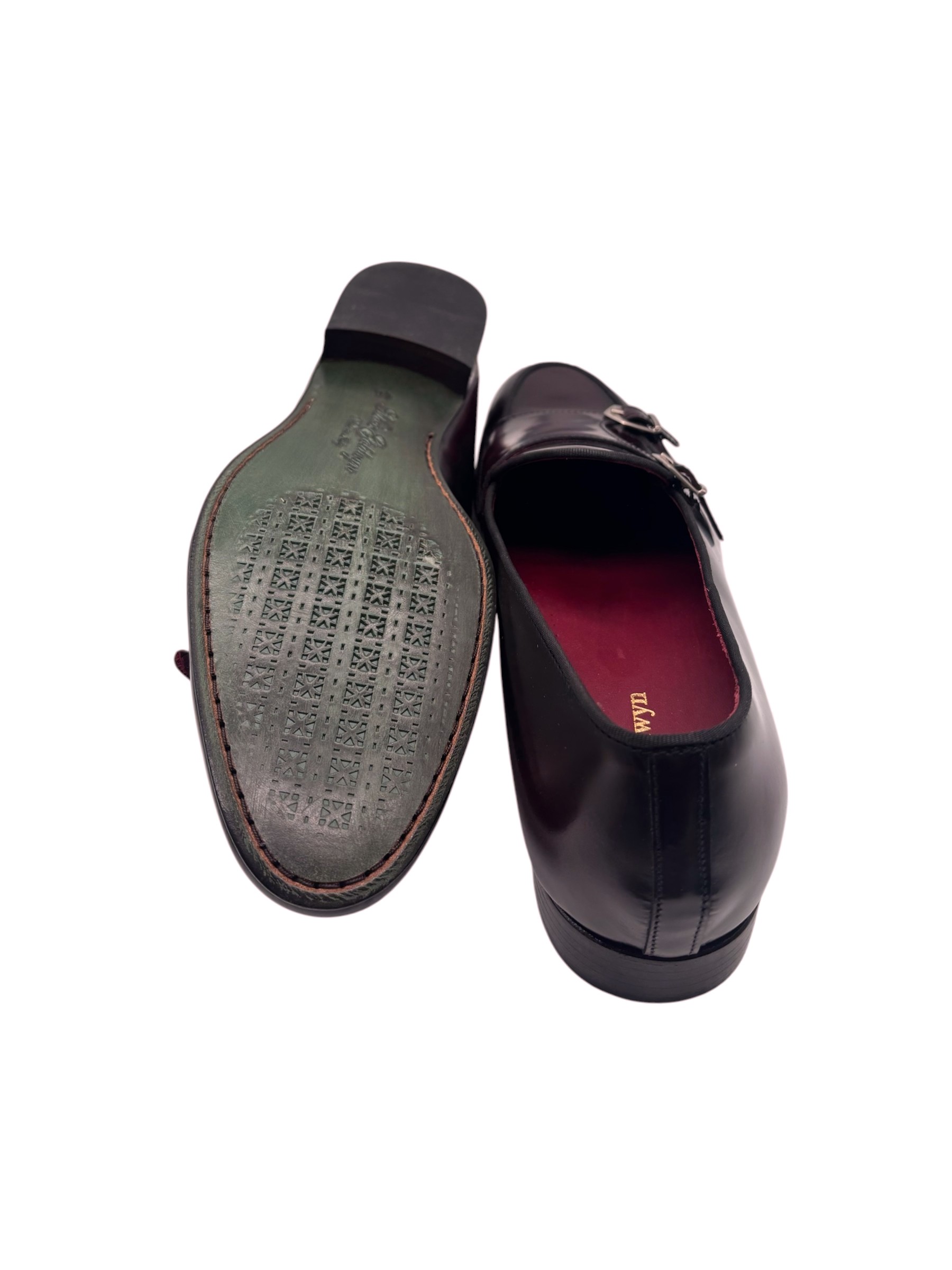 Max Goldwyn - Doppia fibbia uomo in pelle bordeaux - immagine 4