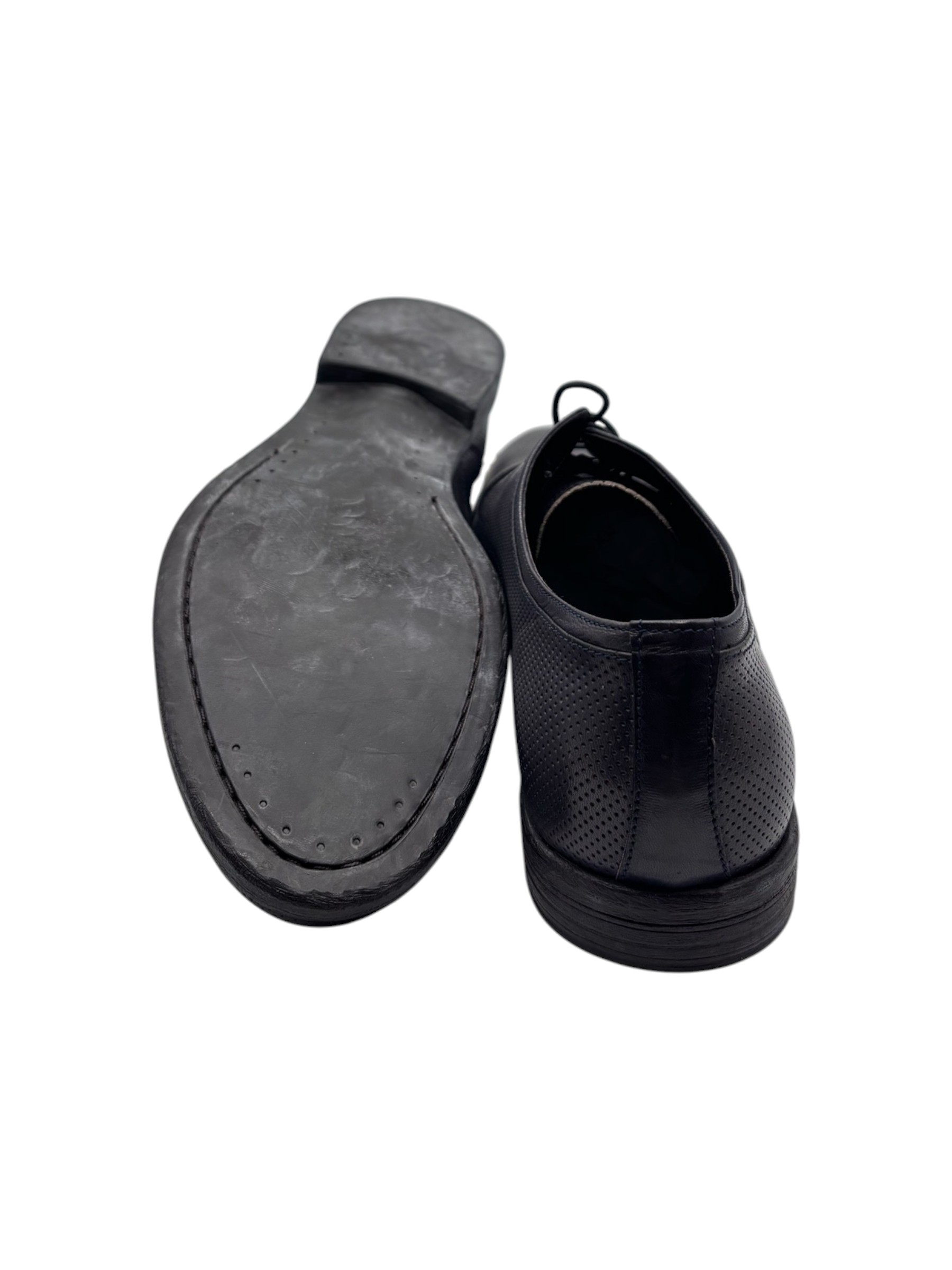 Raphael - Scarpe derby stringate uomo in pelle traforata blu - 44 - immagine 4