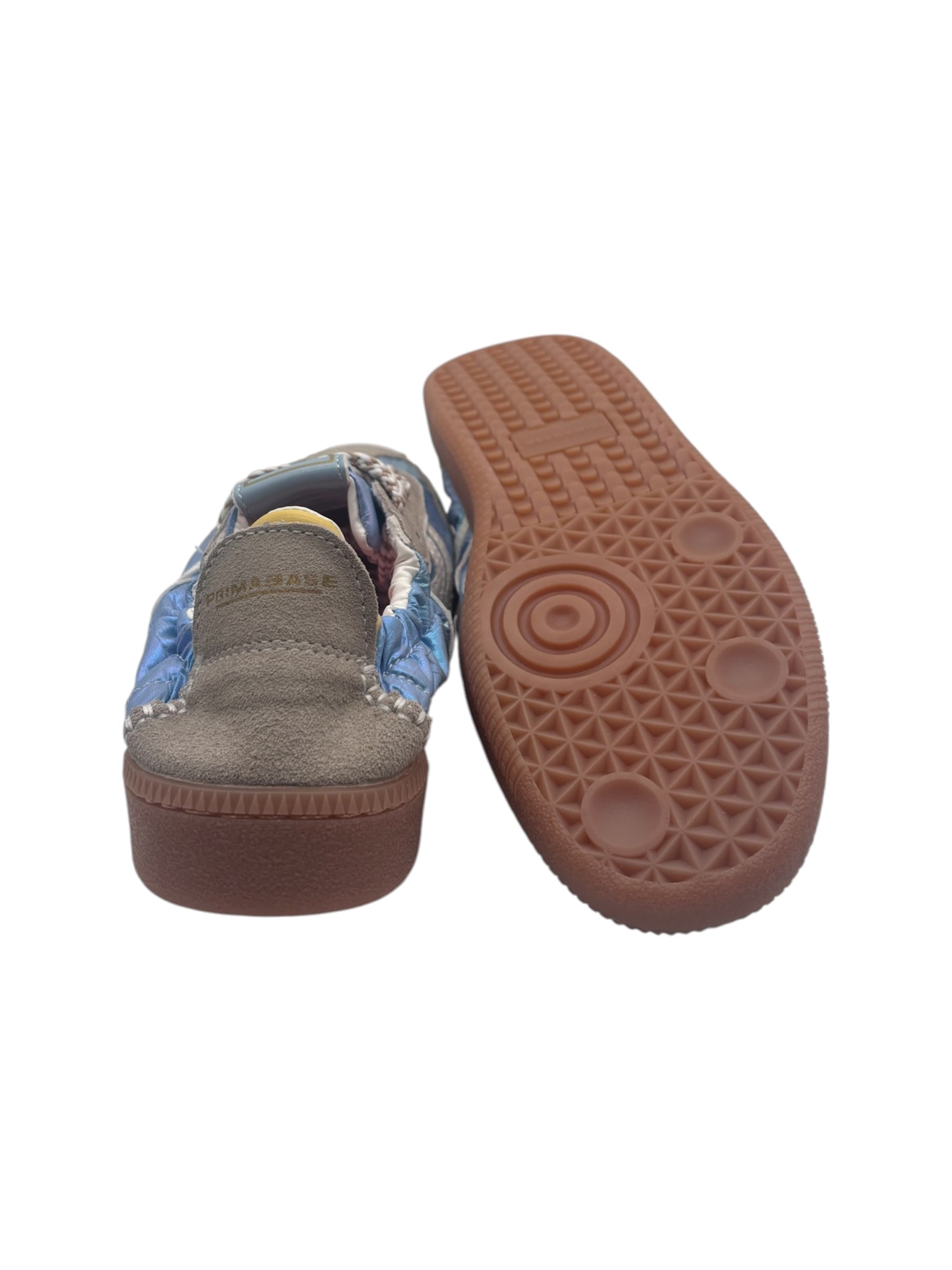 Primabase - Sneakers donna in pelle scamosciata beige e tessuto iridescente - immagine 4