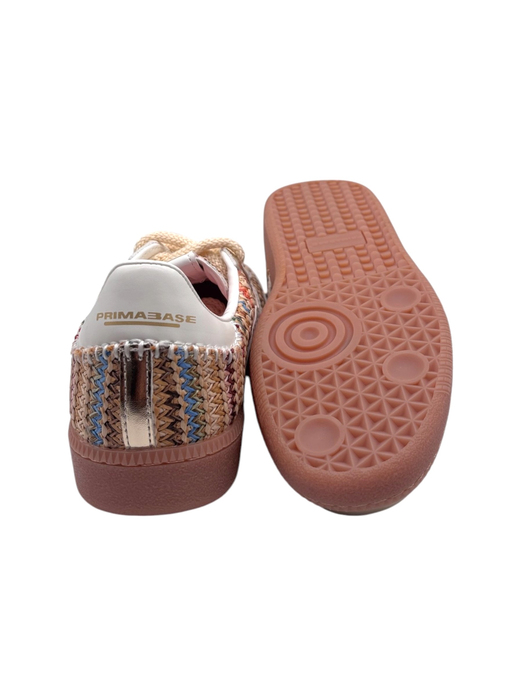 Primabase - Sneakers donna in pelle dorata e tessuto intrecciato multicolor - immagine 4