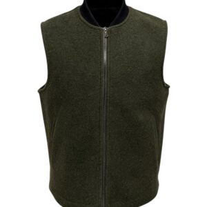 Mentore - Gilet uomo in misto lana verde militare