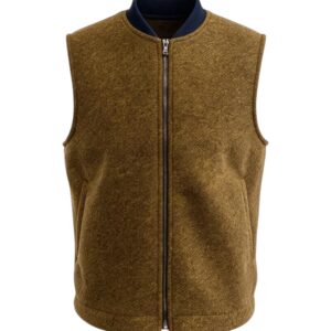 Mentore – Gilet uomo in misto lana senape