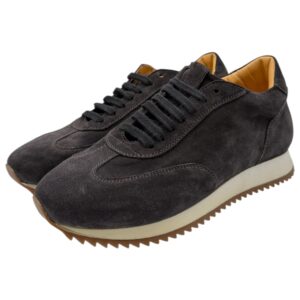 Brecos - Sneakers uomo in camoscio grigio antracite -  40
