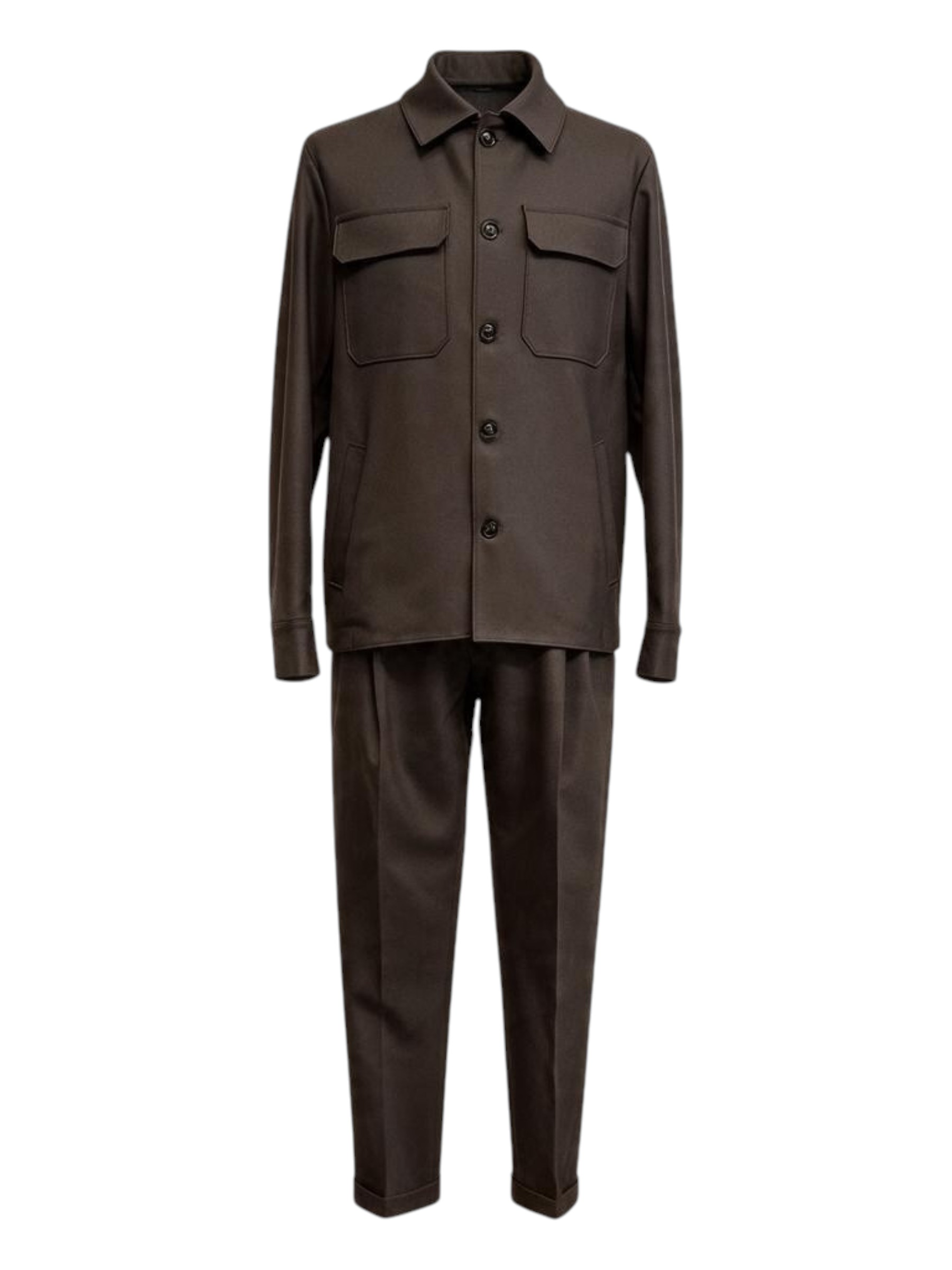 Raphael – Abito uomo giacca overshirt con bottoni e pantalone testa di moro