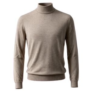 Gran Sasso - Lupetto uomo in Lana Merinos Extrafine beige melange