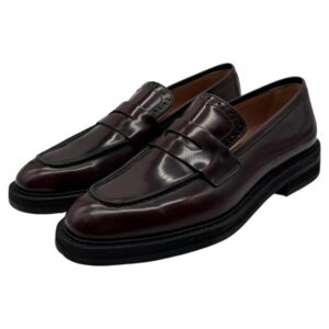 Pollini - Mocassini Penny Loafer donna in pelle burgundy - 38
