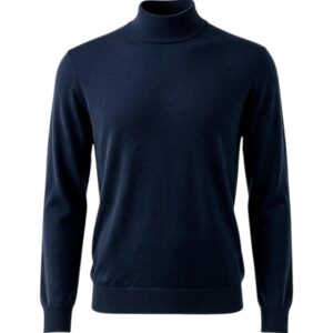 Gran Sasso – Lupetto uomo in Lana Merinos Extrafine blu melange