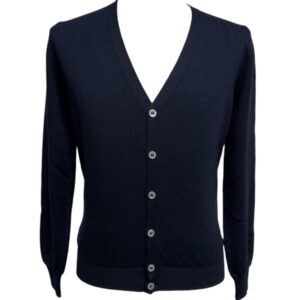 Gran Sasso - Cardigan uomo in Lana Merinos blu navy