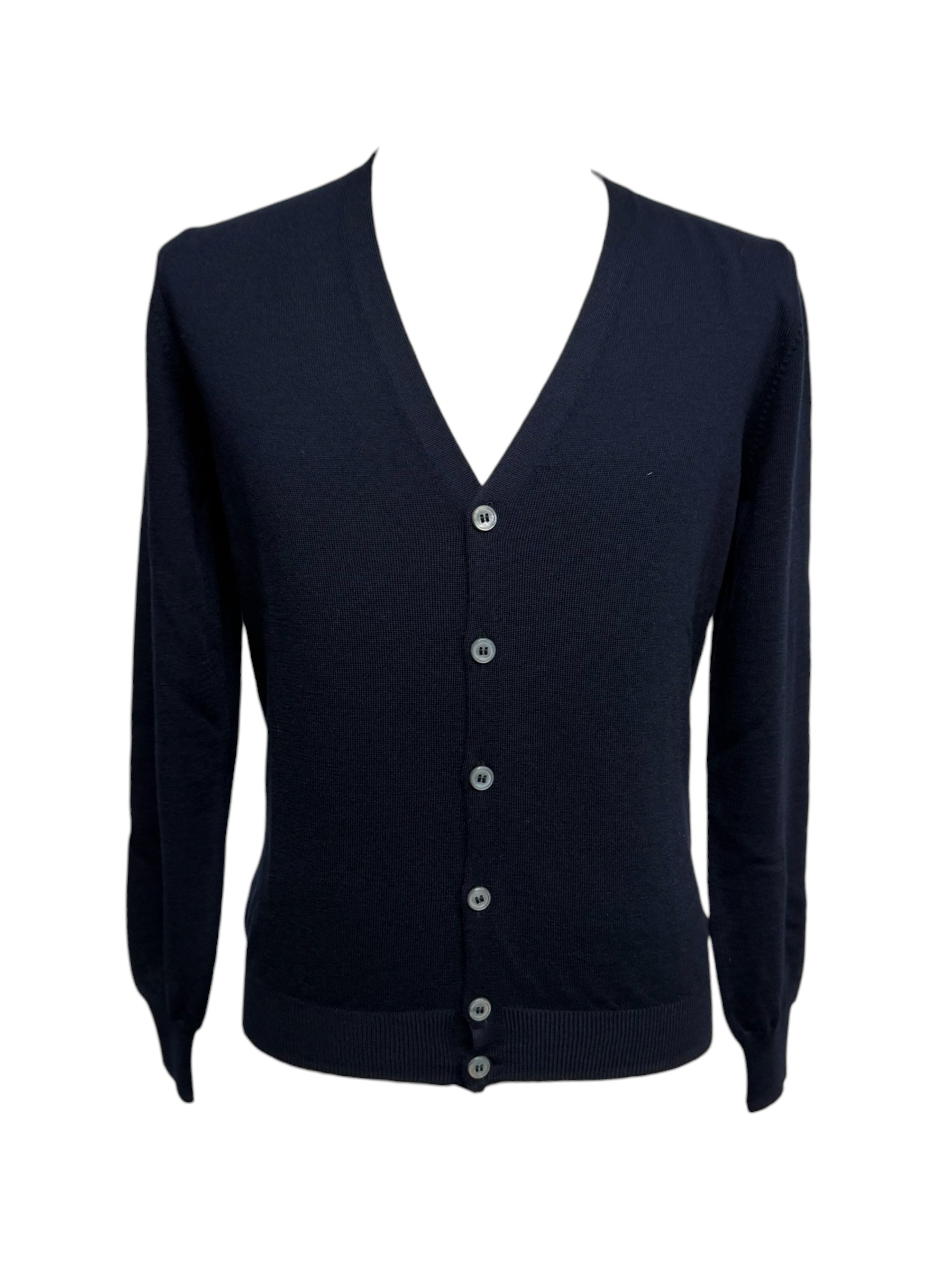Gran Sasso - Cardigan uomo in Lana Merinos blu navy