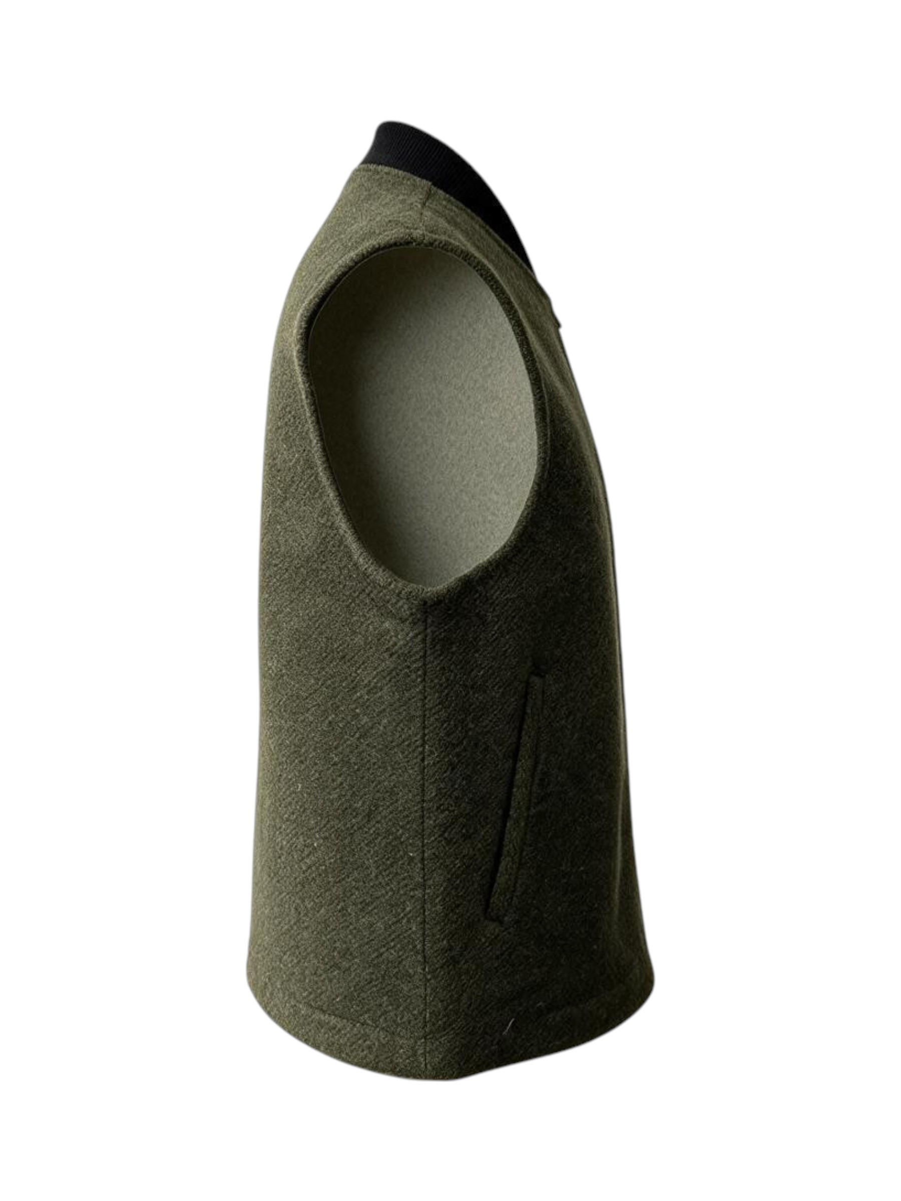 Mentore - Gilet uomo in misto lana verde militare - immagine 2