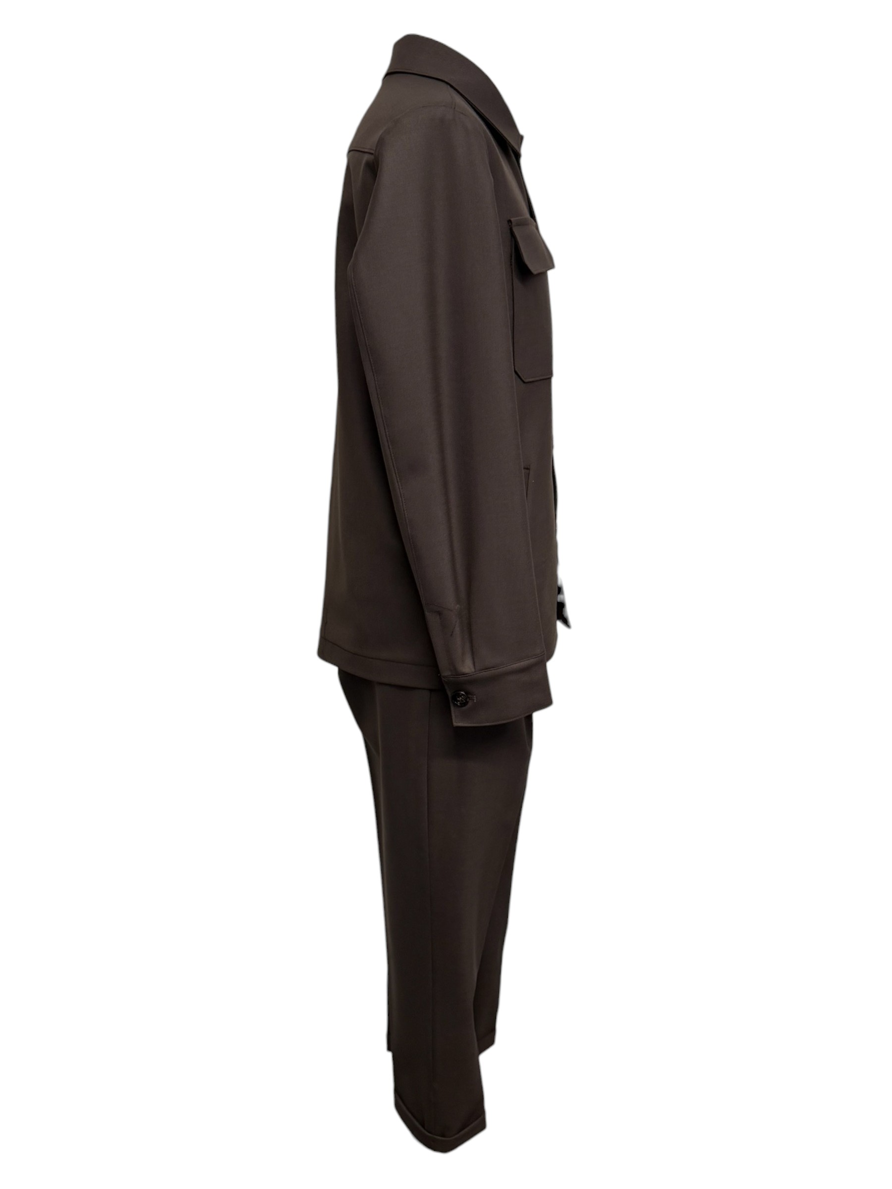 Raphael – Abito uomo giacca overshirt con bottoni e pantalone testa di moro - immagine 2