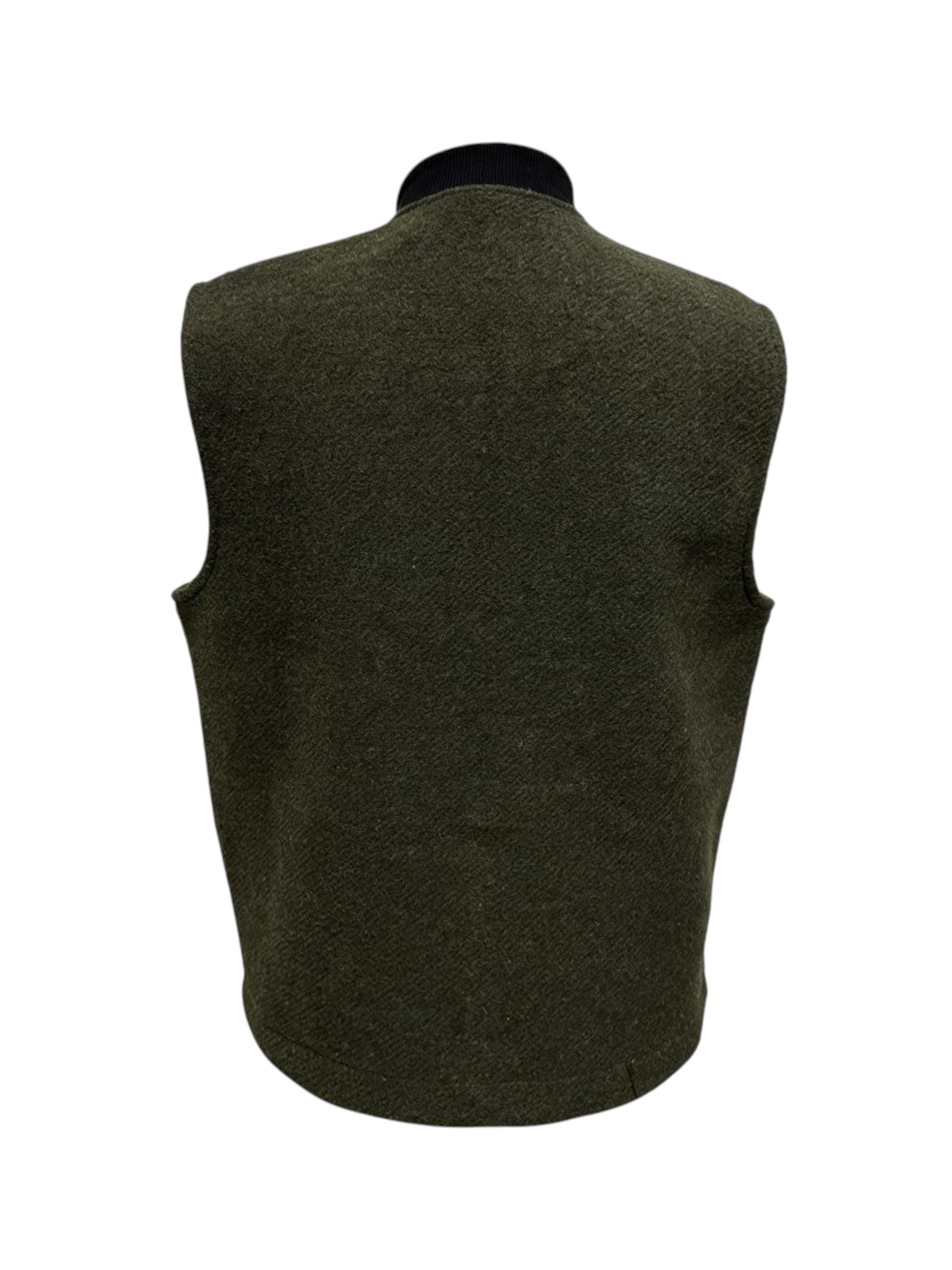 Mentore - Gilet uomo in misto lana verde militare - immagine 3